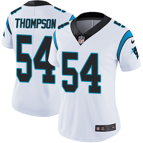Nike Panthers #54 Shaq Thompson White Women's Stitched NFL Vapor Untouchable Limited Jersey - Click Image to Close